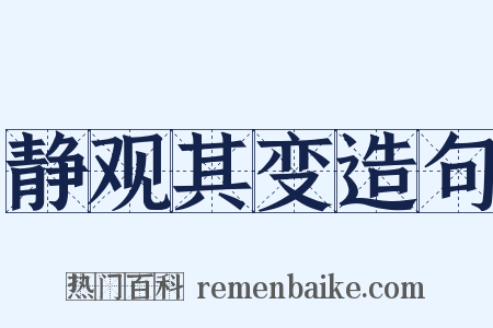 静观其变造句是什么意思的图片